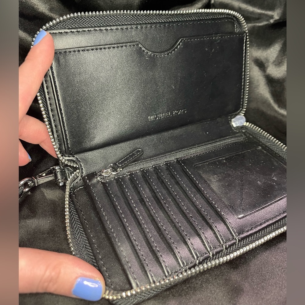 Michael Kors black wristlet wallet. Used. - Picture 3 of 5